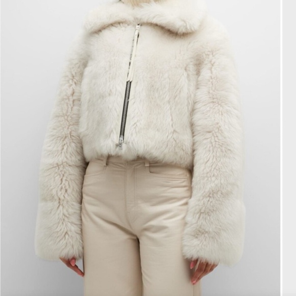 Shoreditch Ski Club shearling jacket, white, sz. S.